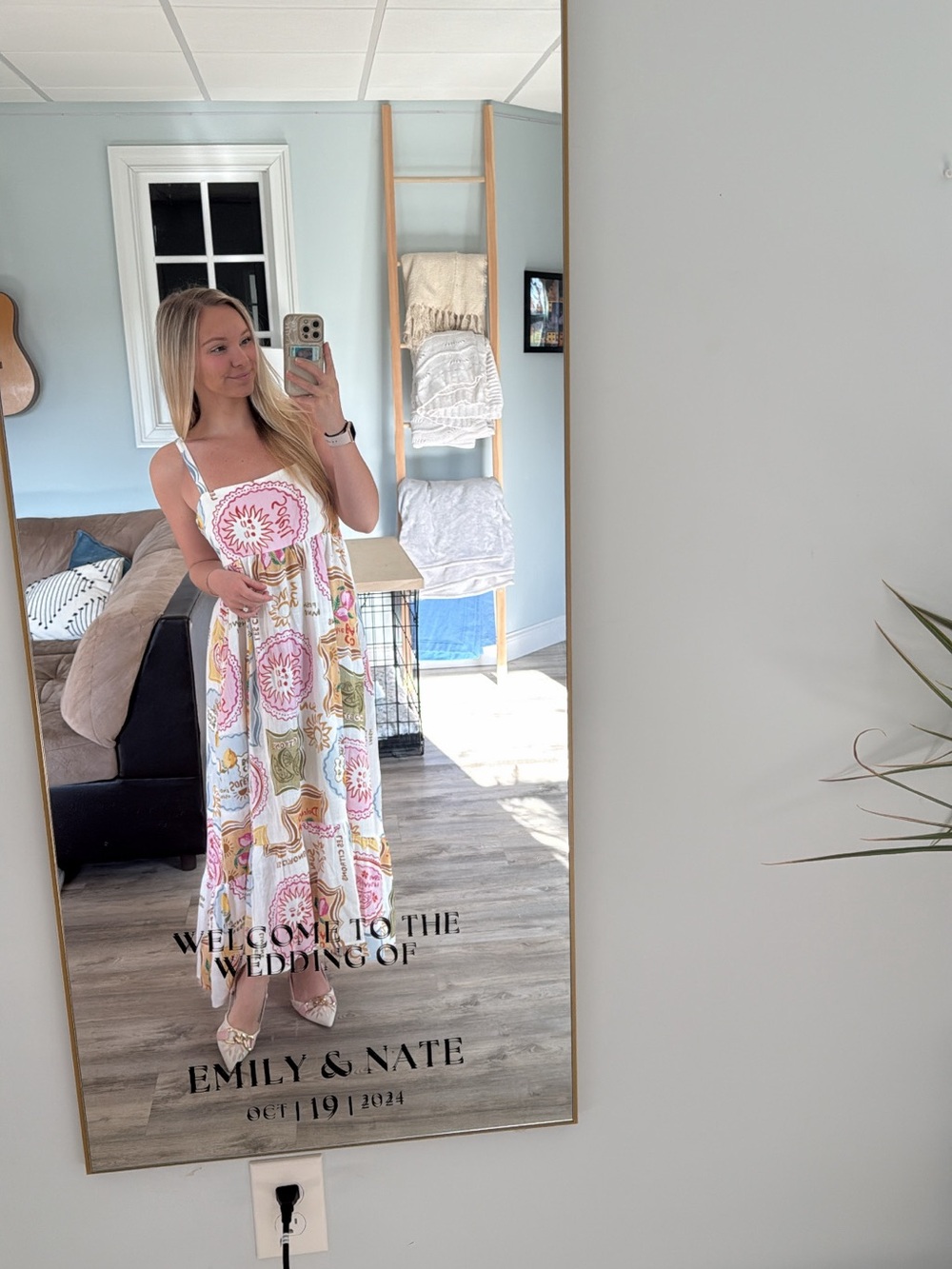 Floral Print White Summer Maxi Dress